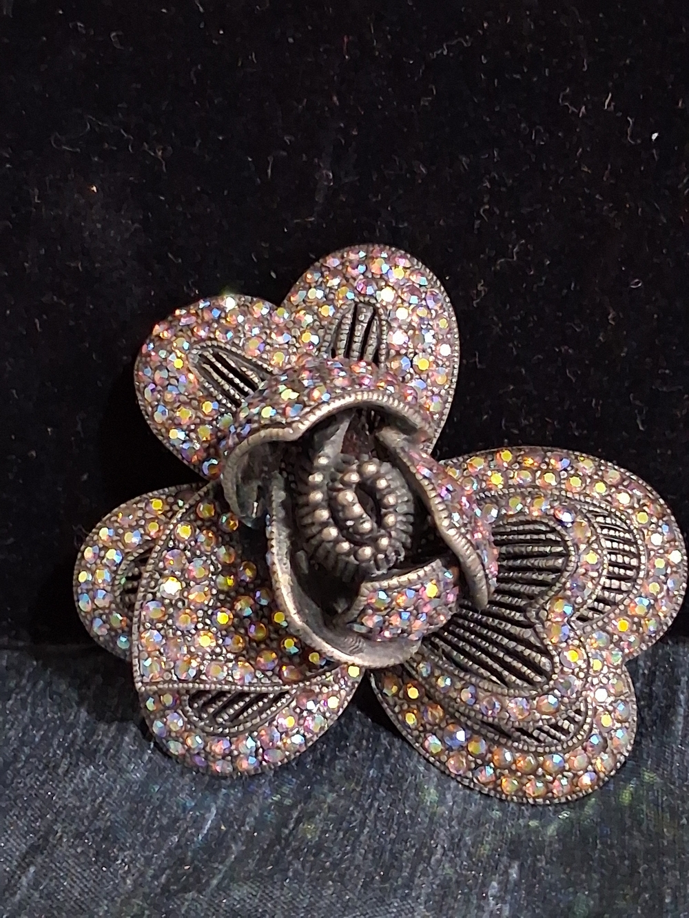 orchid brooch Pin Statement Flower features pavé-set aurora borealis crystals